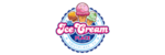 An ice cream logo on a black background.